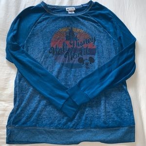 Disney Blue Walt Disney World Mickey Long Sleeve